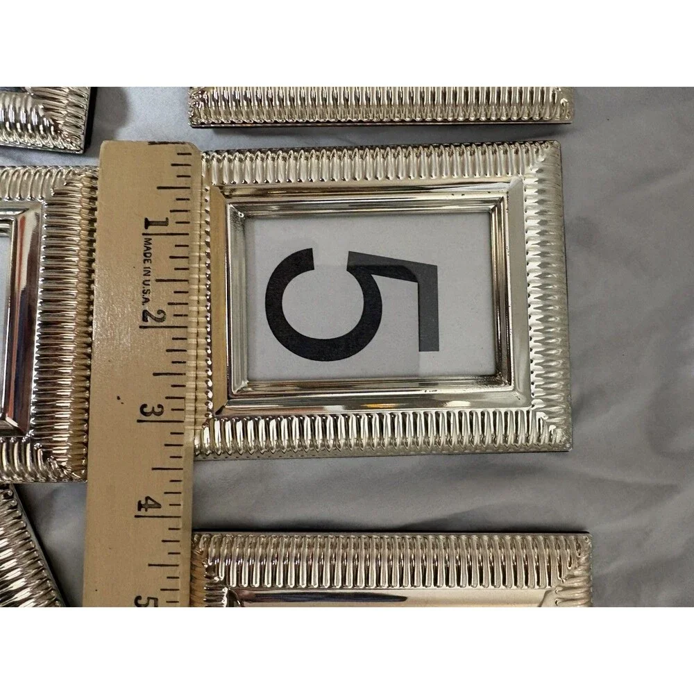 Set Of Silver Plated Photo Frames Small Numbers Wedding 14 Total , Gift , Craft
